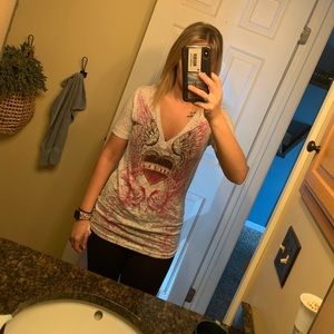 Sinful white burn out T-shirt